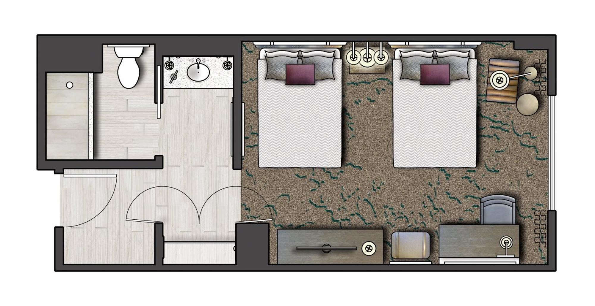 Chambre Standard 2 Lits Queen-Size Accessible aux Personnes Malentendantes (Inclut le Pass illimité Universal Express Gratuit)