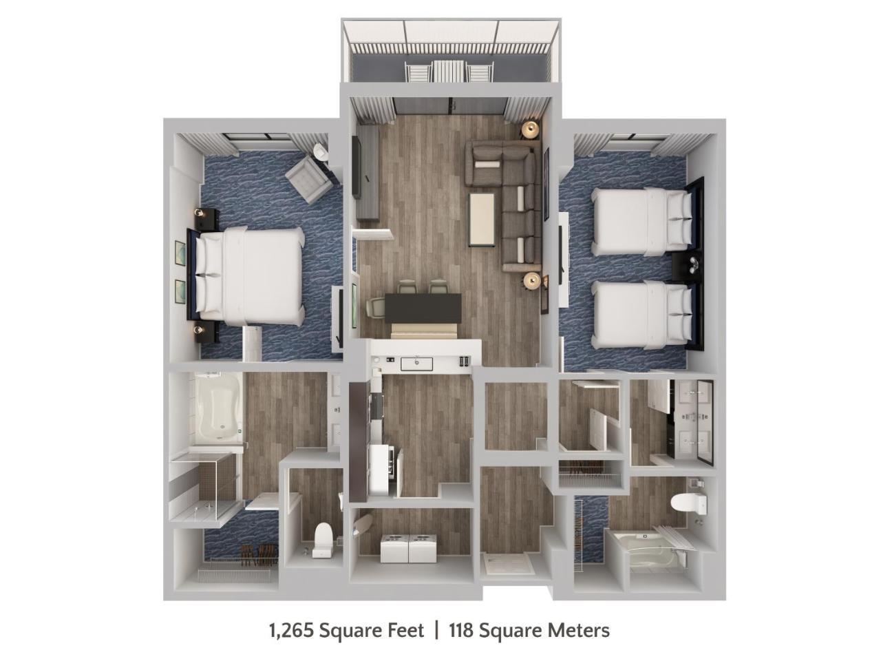 Condo Familial Supérieur 2 Chambres avec Vue (Accès Gratuit au Parc Aquatique)